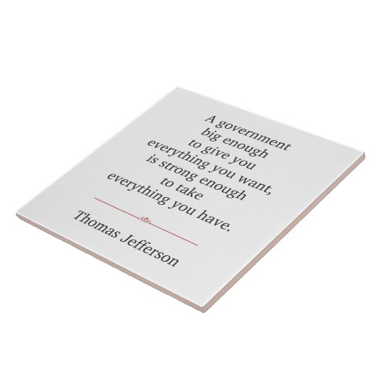Thomas Jefferson Quote Tegeltje (Zijkant)