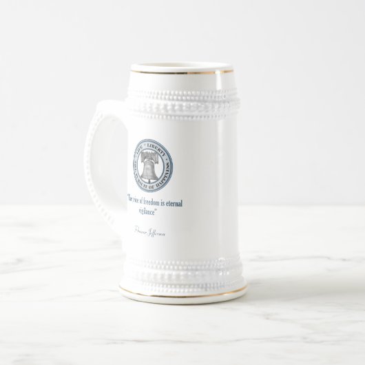 Thomas Jefferson Quote (Vigilance) Bierpul (Voorkant links)