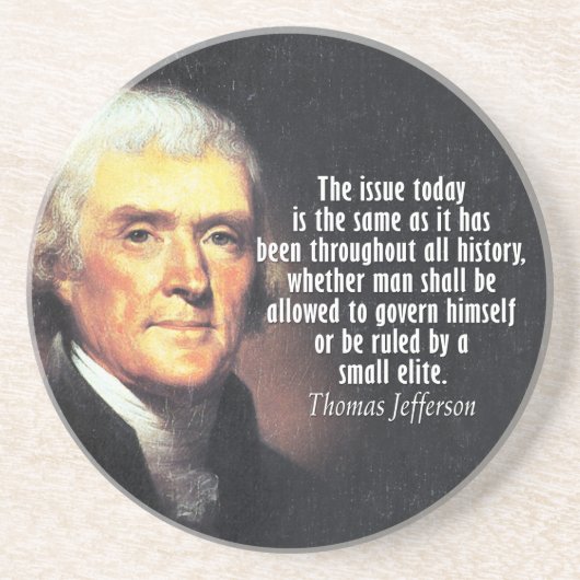 Thomas Jefferson Quote Zandsteen Onderzetter (Voorkant)
