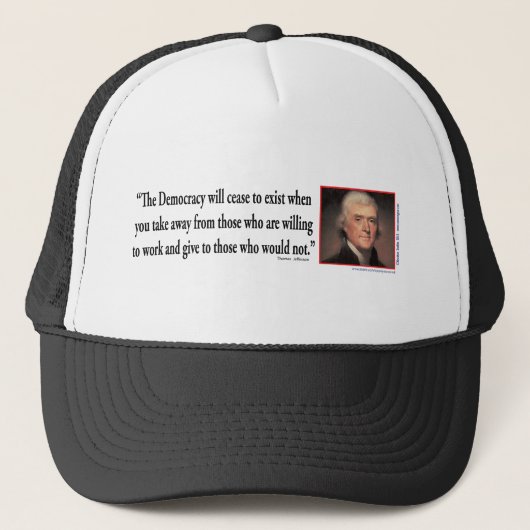 Thomas Jefferson - Quotes Democracy Trucker Pet (Voorkant)