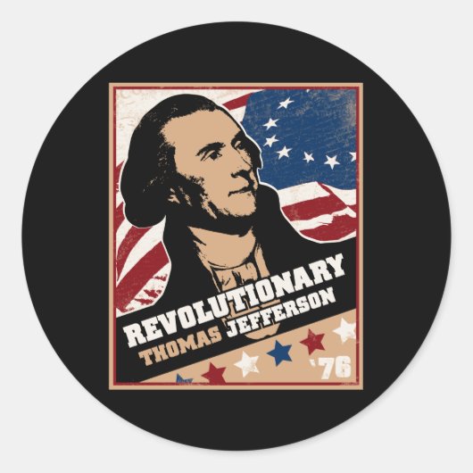 Thomas Jefferson Revolutionaire Sticker (Voorkant)