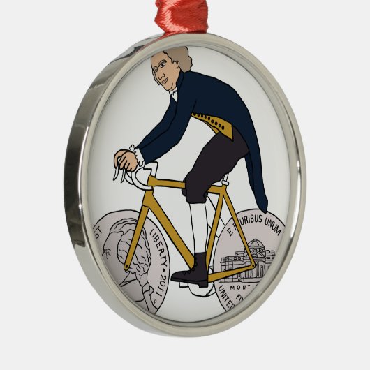 Thomas Jefferson Riding Bike met de Wielen van het Metalen Ornament (Rechts)
