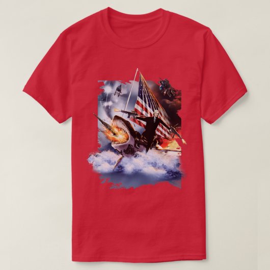 Thomas Jefferson Riding Shark T-shirt (Design voorkant)