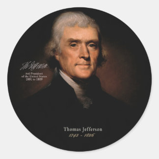Thomas Jefferson Ronde Sticker