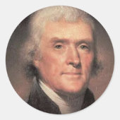 Thomas Jefferson Ronde Sticker (Voorkant)