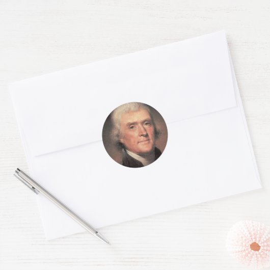 Thomas Jefferson Ronde Sticker (Envelop)