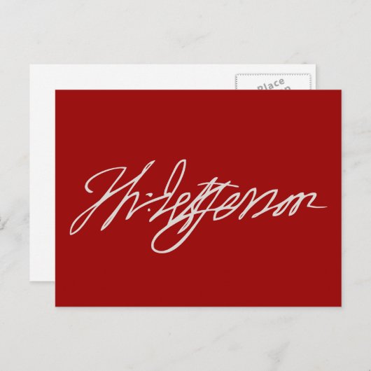 Thomas Jefferson Signature Briefkaart (Voorkant / Achterkant)