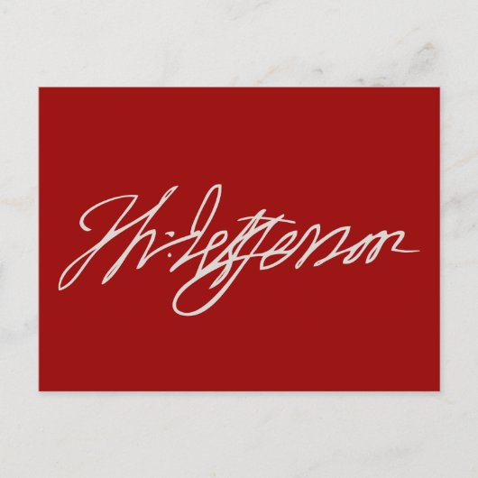 Thomas Jefferson Signature Briefkaart (Voorkant)