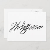 Thomas Jefferson Signature Briefkaart (Voorkant / Achterkant)