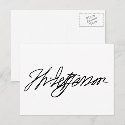 Thomas Jefferson Signature Briefkaart (Voorkant / Achterkant)
