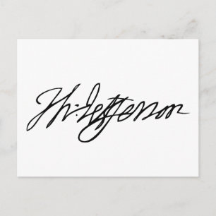 Thomas Jefferson Signature Briefkaart