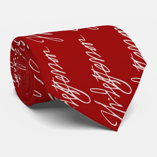 Thomas Jefferson Signature Stropdas (Opgerold)