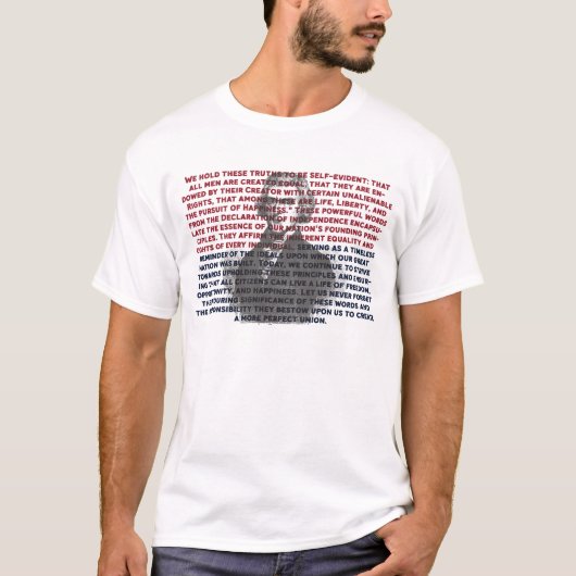 Thomas Jefferson Speech, Onafhankelijkheidsdag 4 j T-shirt (Voorkant)