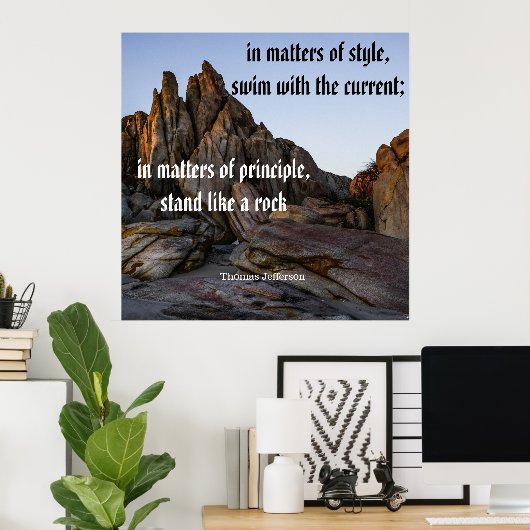 Thomas Jefferson - Stand als een steen Poster (Thuiskantoor)