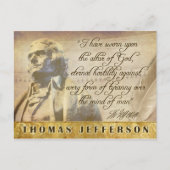 Thomas Jefferson standbeeld en citaat Briefkaart (Voorkant)