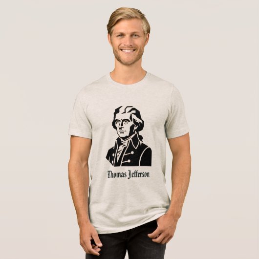 Thomas Jefferson Tri-Blend Shirt (Voorkant volledig)