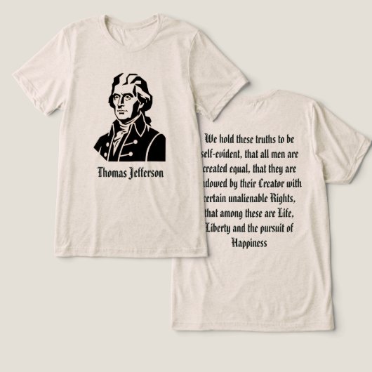 Thomas Jefferson Tri-Blend Shirt (Ontwerp Voorkant & Achterkant)