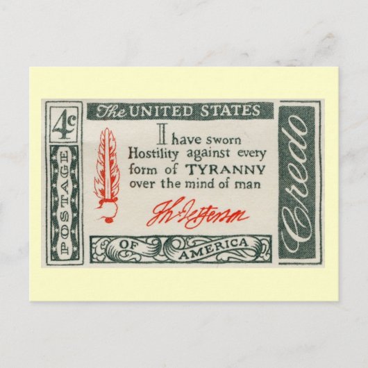 Thomas Jefferson Tyranny Vintage Briefkaart (Voorkant)