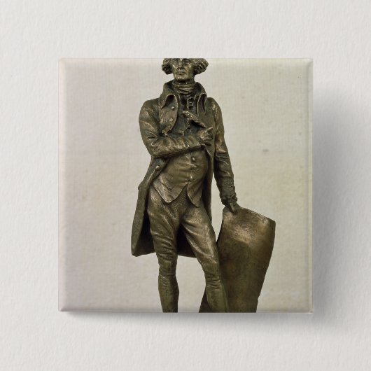 Thomas Jefferson Vierkante Button 5,1 Cm (Voorkant)