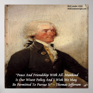 Thomas Jefferson "Vrede & Vriendschap" Quote Poste Poster