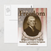 Thomas Jefferson - Vrijheid Briefkaart (Voorkant / Achterkant)
