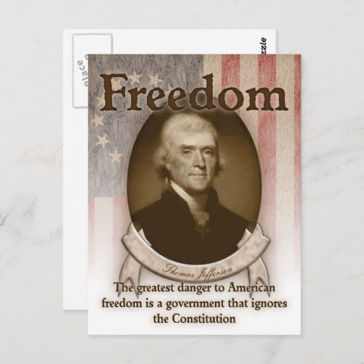 Thomas Jefferson - Vrijheid Briefkaart (Voorkant / Achterkant)