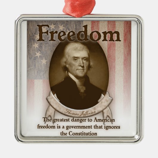 Thomas Jefferson - Vrijheid Metalen Ornament (Voorkant)