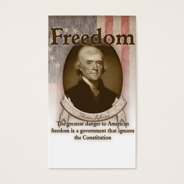 Thomas Jefferson - Vrijheid Visitekaartjes (Voorkant)