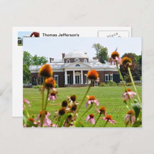 Thomas Jefferson's Monticello Briefkaart (Voorkant / Achterkant)