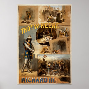 Thomas Keene in het  theater Richard III Poster