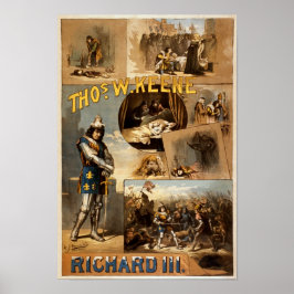 Thomas Keene in het theater Richard III Poster