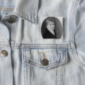 Thomas Love Peacock Vierkante Button 5,1 Cm (In situ)