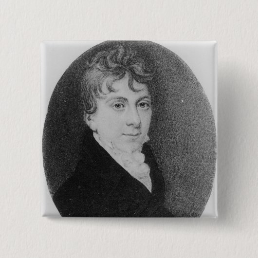 Thomas Love Peacock Vierkante Button 5,1 Cm (Voorkant)