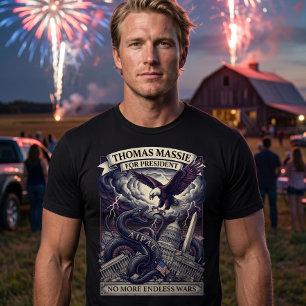 Thomas Massie Voor President 2028 Anti-Oorlog Vrij T-shirt