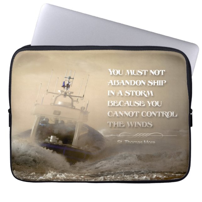 Thomas Meer Inspirerend quote "controle winden" Laptop Sleeve (Voorkant)