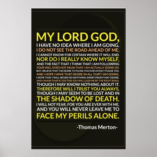 Thomas Merton Prayer Poster (Voorkant)