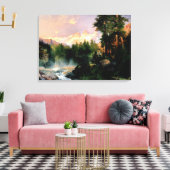Thomas Moran art, De drie Tetons Canvas Afdruk (Insitu (Woonkamer))