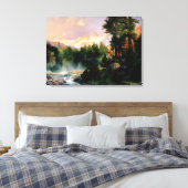Thomas Moran art, De drie Tetons Canvas Afdruk (Insitu (Slaapkamer))