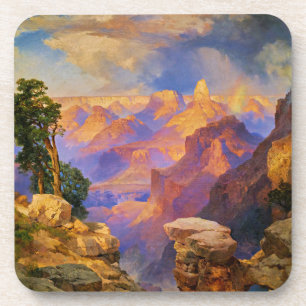 Thomas Moran art, Grand Canyon met Regenboog Bier Onderzetter