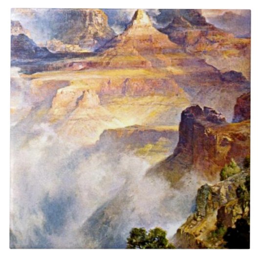 Thomas Moran - Canyon Mists, Zoroaster Park Tegeltje (Voorkant)