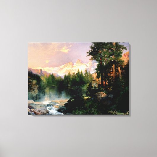 Thomas Moran kunst, De Drie Tetons Canvas Afdruk (Voorkant)