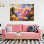 Thomas Moran-kunst, Grand Canyon met regenboog Canvas Afdruk (Insitu (Woonkamer))
