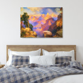 Thomas Moran-kunst, Grand Canyon met regenboog Canvas Afdruk (Insitu (Slaapkamer))