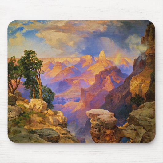 Thomas Moran-kunst, Grand Canyon met regenboog Muismat (Voorkant)