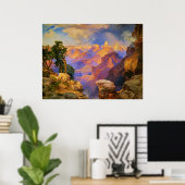 Thomas Moran-kunst, Grand Canyon met regenboog Poster (Thuiskantoor)