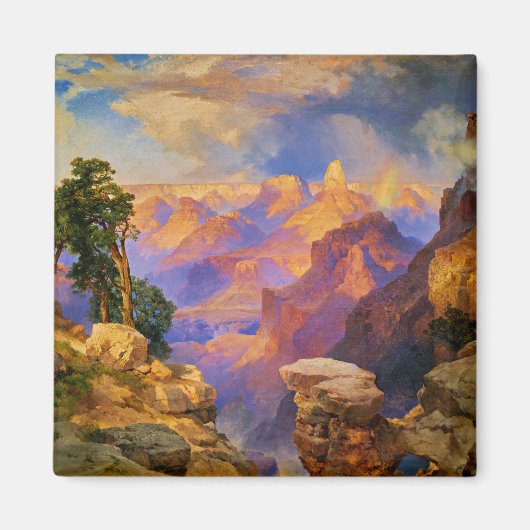 Thomas Moran-kunst, Grand Canyon met Regenboogmagn Magneet (Voorkant)