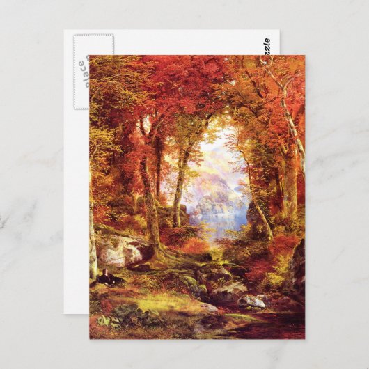 Thomas Moran - onder de bomen, mooie kunst Briefkaart (Voorkant / Achterkant)