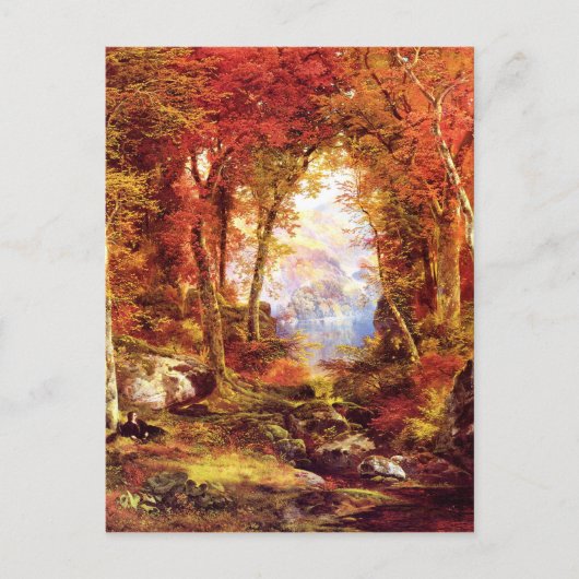 Thomas Moran - onder de bomen, mooie kunst Briefkaart (Voorkant)