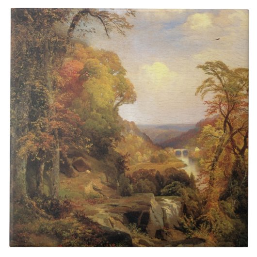 Thomas Moran, op de Wissahickon... Tegeltje (Voorkant)