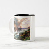 Thomas Moran Point Lobos Monterey California. Tweekleurige Koffiemok (Voorkant links)